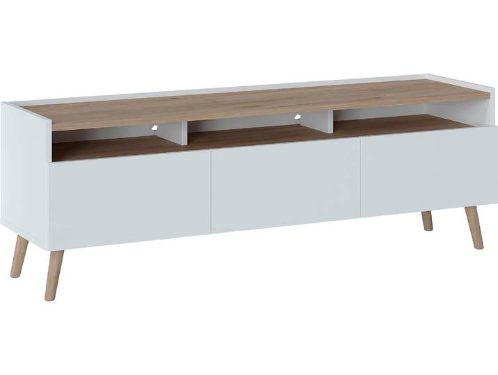 Lowboard HOME AFFAIRE Scandi , weiß (weiß alpin, jackson hickory), B:149,7cm H:51,7cm T:41,7cm, Holzwerkstoff, Sideboards, Lowboard, Breite 150 cm