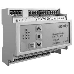 Somfy 1870399 6 AC Motor Controller DRM - Motorsteuergerät IB+ für bis zu 6 Antriebe, Hutschienemontage, 220 - 230 V