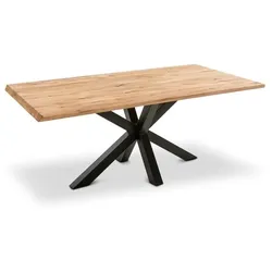 [de]sign & more Esstisch Cleveland 180 x 200 cm Holz Braun Eiche