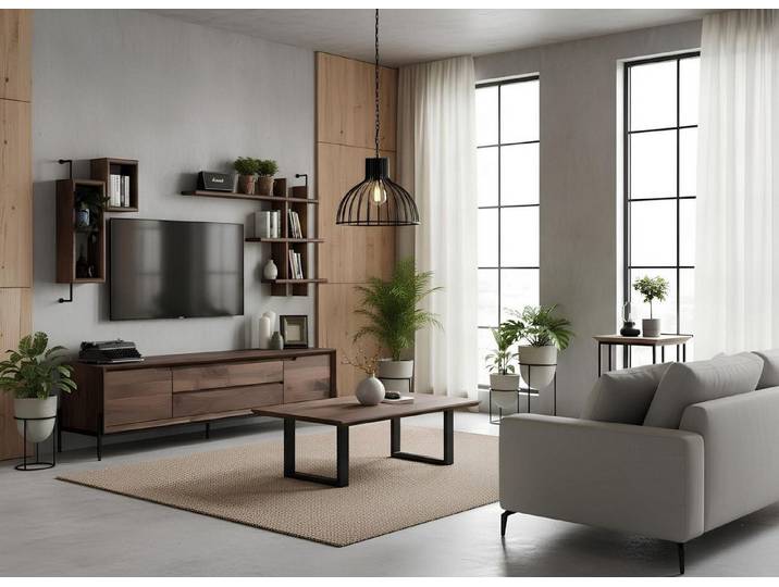 JVmoebel TV-Wand TV Board Beistelltisch Wohnzimmer modern braun rechteckig, Made in Europa