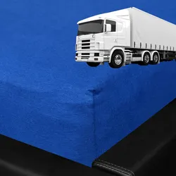 BettwarenShop Spannbettlaken für LKW Truck Matratzen 75x200 cm | royalblau - blau