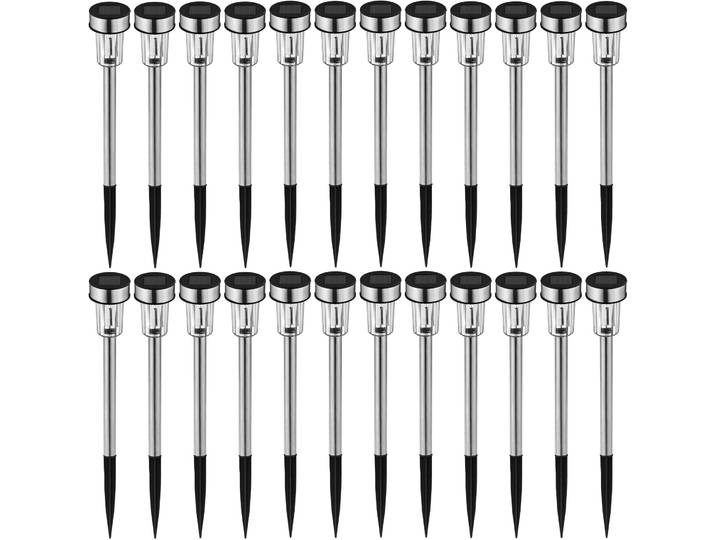 Lot de 24 lampes solaires LED - argent