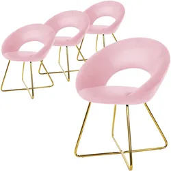 ESSZIMMERSTÜHLE 4er Set Rosa Samt