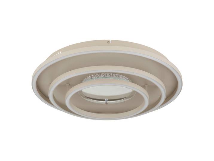 Globo Led-Deckenleuchte Lawanda, Weiß, Sandfarben, Metall, Kunststoff, 10.8 cm, CE, Stufenschalter, Farben fixierbar, Lampen & Leuchten, LED Beleuchtung, LED-Deckenleuchten