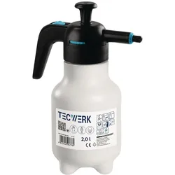 TECWERK Drucksprüher 2 l FPM Dichtung, Kunststoff-Düse mit Sicherheitsknopf
