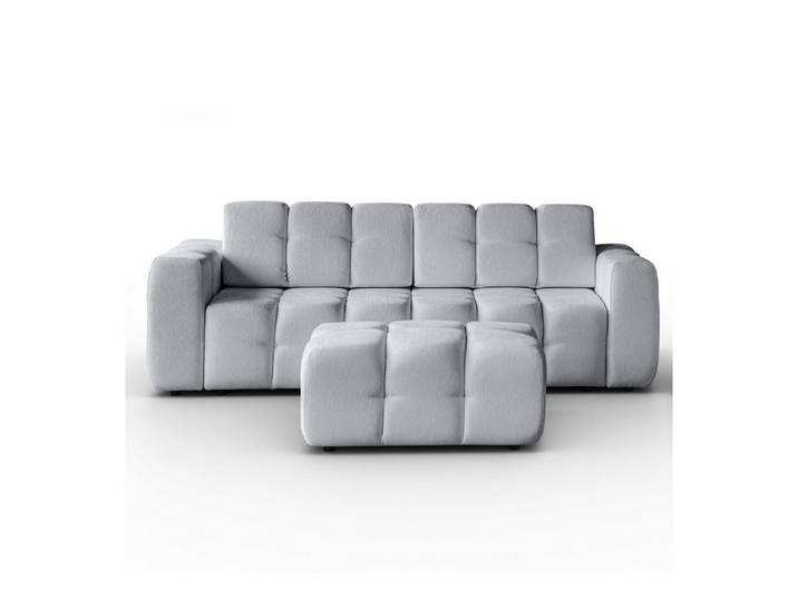 MOEBLO Polstergarnitur Tantalia + Hocker/Sessel, (Stilvolles Polstermöbel-Set bestehend aus Dreisitzer, Zweisitzer, Sessel oder Hocker – Komfortable Sofagarnitur für Wohnzimmer - Dreisitzer-Sofa Zweisitzer-Sofa Sessel, Hocker Polstermöbel-Set), (BxHxT): 240x90x100cm