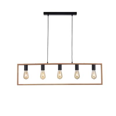 JUST LIGHT Pendelleuchte "FRANKY", schwarz, 5, 1 Stk., Leuchten, ExklusiveE27, Pendelleuchte