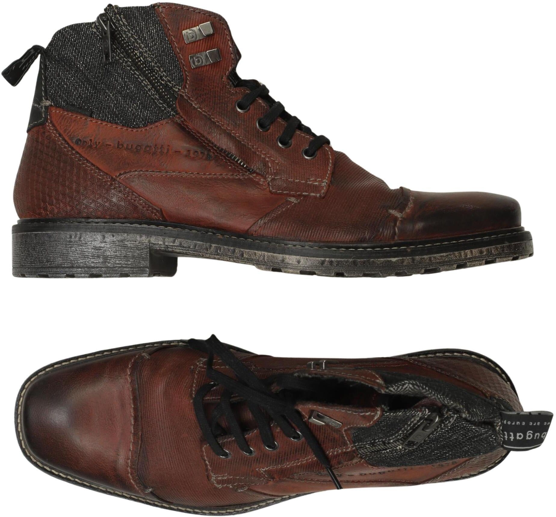 Bugatti Herren Stiefel, Braun, Gr. EU 44, Leder - Second Hand