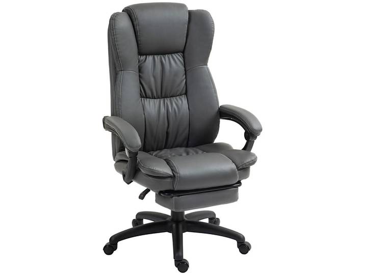 Shopentra Chefsessel Dunkelgrau, Massage, Liegefunktion, Metall, 68.5x121x68.5 cm, Büromöbel, Bürostühle, Chefsessel
