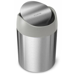 Simplehuman Mülleimer CW2084, silber, Tischabfalleimer aus Edelstahl, 1,5 Liter