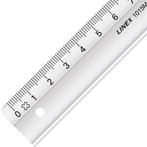 Linex Lineal 100413023, 15 cm, Kunststoff, mit Tuschefacette, transparent