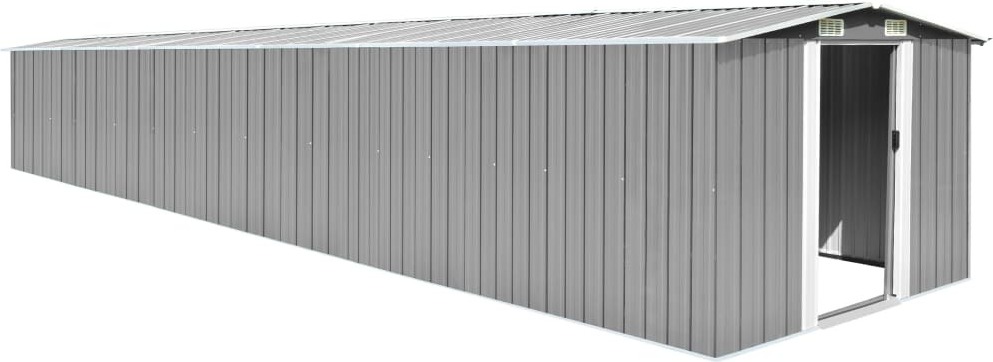 Gerätehaus Grau 257x779x181 cm Verzinkter Stahl