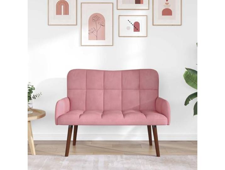 KTHLBRH 2-Sitzer-Sofa, Rosa, 115 x 61 x 87 cm, Samt Fertige Rückenlehne, modernes Design, einfache Montage, Reinigung mit trockenem Tuch