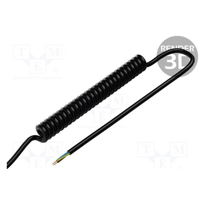 Helukabel HELU WL 2000mm 3G1.5 schwarz 84927 Spiralkabel PUR (2 m) (84927)