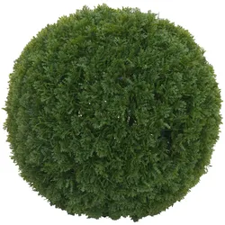 Künstlicher Busch HWC-O96, Thujakugel Dekopflanze Kunstpflanze Lebensbaum künstlich, Outdoor, Polyethylen Ø 32cm