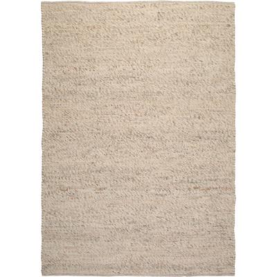 Wollteppich KAYOOM "Kvell 875", beige (elfenbein), B:160cm H:13mm L:230cm, Wolle, Teppiche, Kurzflor, Handgewebt, Modernes Muster, Uni, Wolle