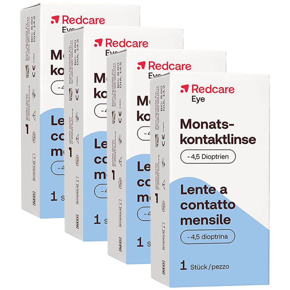Redcare Monatslinse -4,5dpt 4 Stück Kontaktlinsen