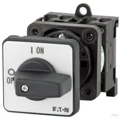 Eaton 083964 EIN-AUS-Schalter, P1, 25 A, Verteilereinbau, 3-polig + N, mit schwarzem Knebel und Frontschild P1-25/IVS/N