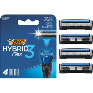 Bic Rasierklingen Hybrid Flex 3, für Herrenrasierer, 3-fach Klinge, 4 Stück