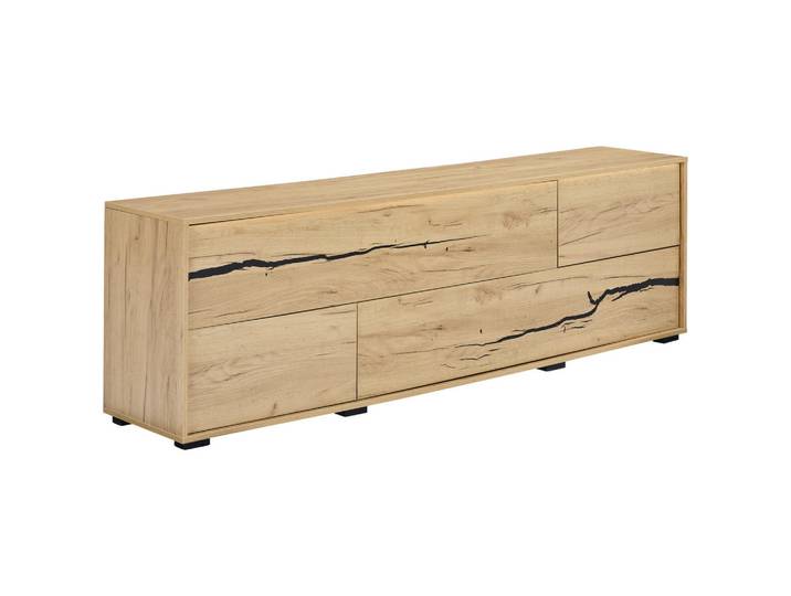 Xora Lowboard, Eichefarben, 2 Schublade(n) Schubladen, 200x61x40 cm, Bsci, Beimöbel erhältlich, Beleuchtung, Wohnzimmer, TV Möbel, Lowboards