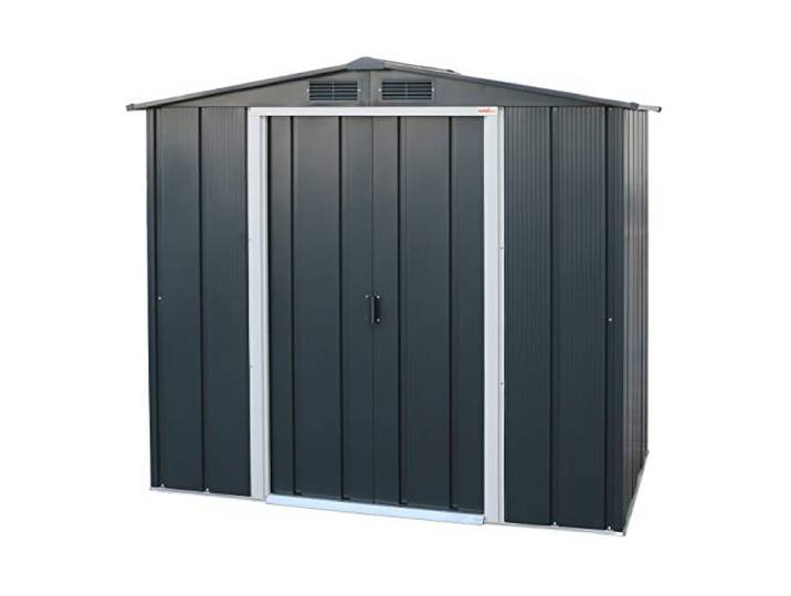 Duramax ECO 6 x 4 (2.17 m²) Metallgerätehaus, feuerverzinktes Metall gerätehaus - Geräteschuppen, verstärkte Dachkonstruktion, wartungsfreier und wetterfester Metallschuppen, Anthrazit