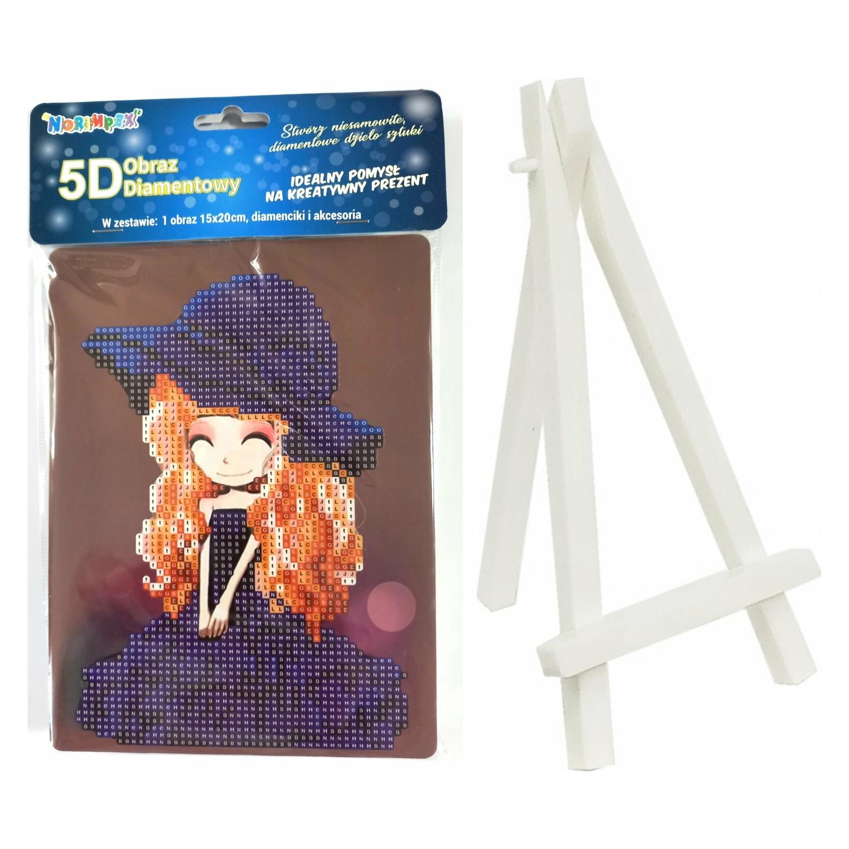 Norimpex Diamant Malerei Mädchen 15x20cm mit Staffelei (1007228)
