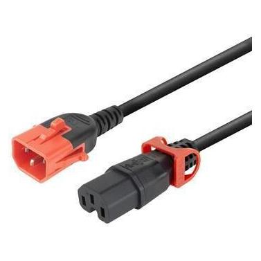 MicroConnect Powercord C14 IEC Lock+ Dual (2 m) (MC-DUALC14C15-2M)