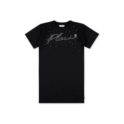 Cocktailkleid PHILIPP PLEIN "Signature", Damen, Gr. 12, EURO-Größen, schwarz (02, schwarz), Obermaterial: 5% Elasthan, 95% Baumwolle. Stickerei: 100% Polyester, Kleider