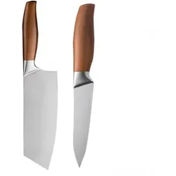 2er-Set professionelle japanische Gemüse- und Schneidemesser aus Edelstahl