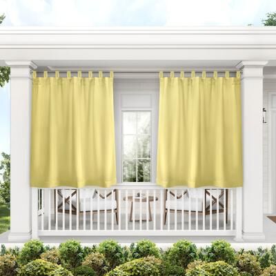 ATI Home Indoor/Outdoor Solid Cabana Tab Top Curtain Panel Pair