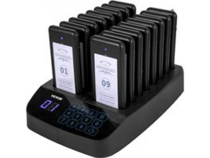 VEVOR 16 Pager Rufsystem Restaurant, 98 Kanäle Gäste Pager, Touchscreen Wireless Rufsystem Restaurant, Schwarz Kabellos Gästeruf Drahtloses Kundenrufsystem für Bars, Restaurant, Cafeteria, Hotel usw.
