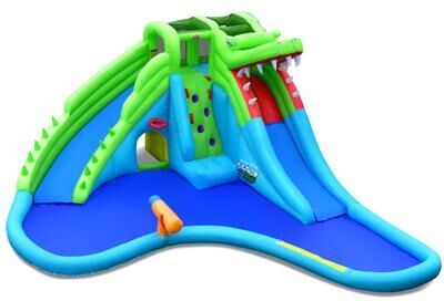 Costway 7-in-1 Inflatable Bounce House with Splashing Pool without Blower