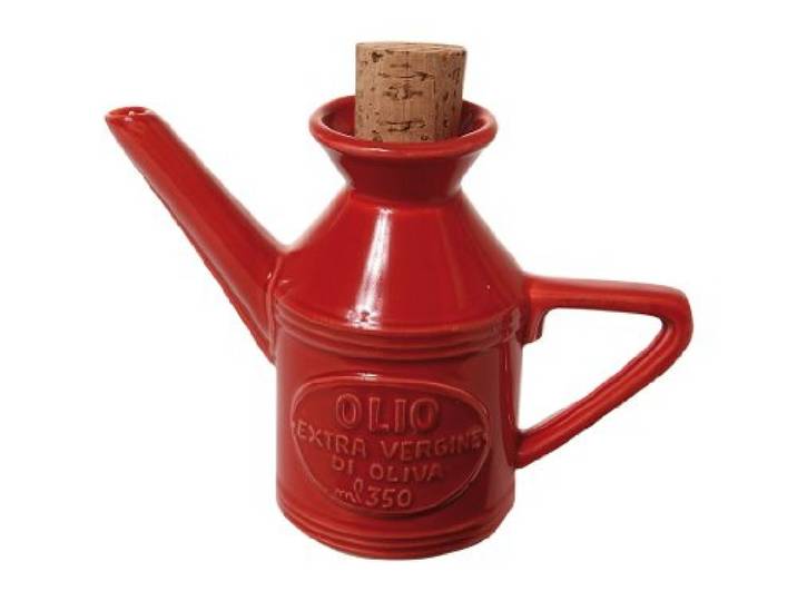 Virginia Casa Ghisa Keramik, Olio Natives Olivenöl Krug mit Korken, 5545607 Rot