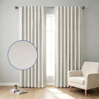 Awesome Home Chenille Blackout Back Tab Curtain Pair(2 panels)