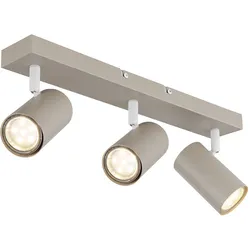 Deckenlampe Deckenstrahler 3 Flammig GU10 sandfarben Wohnzimmerleuchte, schwenkbar, Metall, 3x GU10, LxBxH 41x6x12 cm