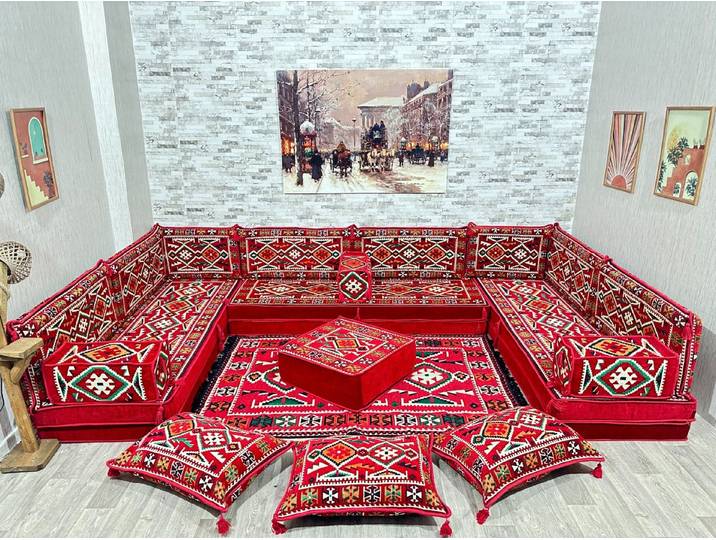 CaddeBuy Sofa Bodenkissen, Orientalische Sitzecke, Bodensofa, Sitzgruppe