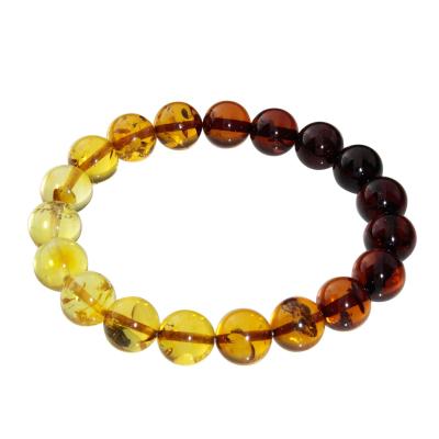 Armband OSTSEE-SCHMUCK "- Kugel 10 mm - Bernstein -" Gr. 19, bunt (mehrfarbig), Armbänder, Damen, Bernstein, Armband