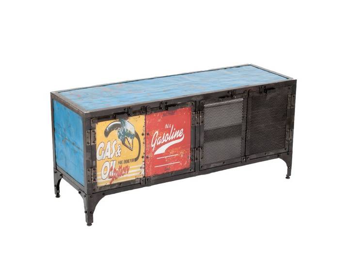 LebensWohnArt Kommode Individuelles TV-Board LOGAM-GASOLINE ca. L120cm recyceltes Metall