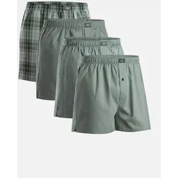 ORGANIC WOVEN BOXERSHORTS - 4-Pack - Grün/Streifen Mix - M