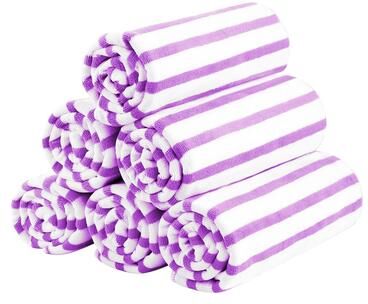 JML 6-pack Cabana Striped Bath Towel Absorbent Beach Towel