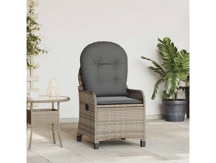 vidaXL Liegestuhl Grau Poly-Rattan