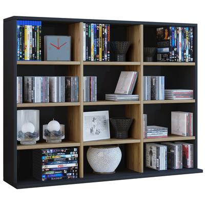 Standregal VCM "Holz CD DVD Standregal Bücherregal Regal Megosa L", braun (anthrazit, honig, eiche), B:102cm T:23cm, Regale, Standregal