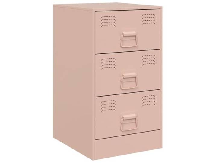 LMTYOENFG Nachttisch Rosa aus Stahl, Beistellschrank mit 3 Schubladen Robuster Beistelltisch fürs Schlafzimmer mit langlebiger Stahlkonstruktion und 24 kg Belastbarkeit auf kompaktem Raum.