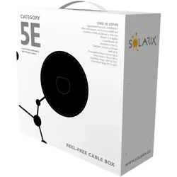 Solarix Instalační kabelis venkovní UTP, Cat5E, drát, PE, box 100m SXKD-5E-UTP-PE (UTP, CAT5e, 100 m), Netzwerkkabel