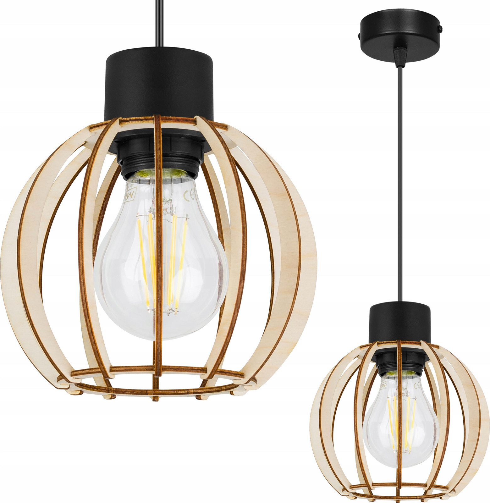 LIGHT HOME LH Moderne LED-plafondlamp van hout
