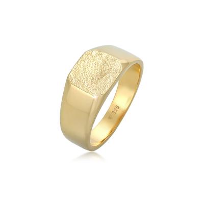 Siegelring KUZZOI "Basic Siegelring Herren Quadrat Matt 925 Silber" Gr. 56, gold, Fingerringe, Herren, 56mm, Silber 925 (Sterlingsilber), Siegelring