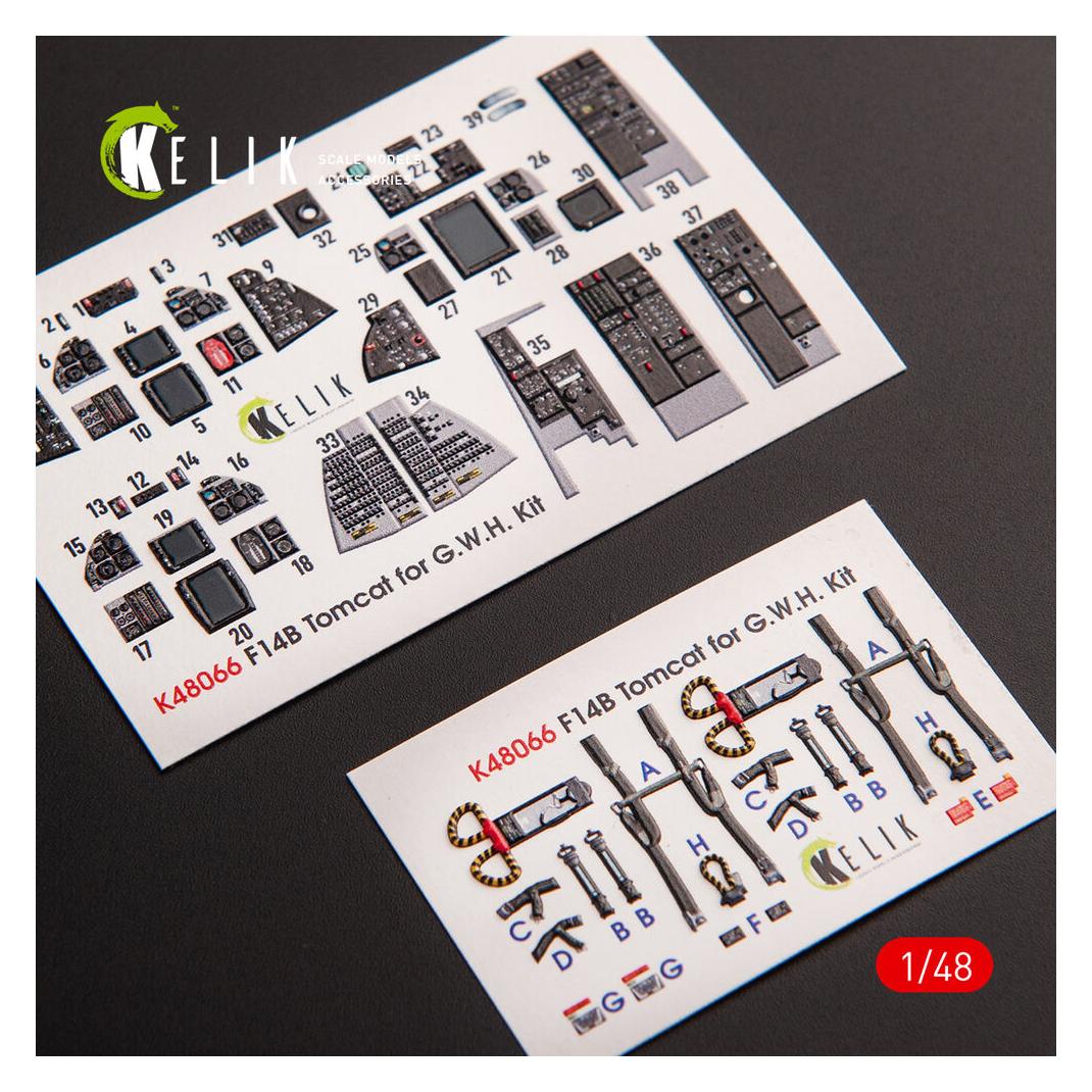 Kelik F-14B Tomcat interior 3D decals for GWH kit (K48066)