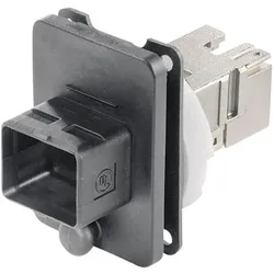 Telegärtner RJ45 Steckverbinder Flanschset Variante 4, Elektronikkabel + Stecker, Schwarz