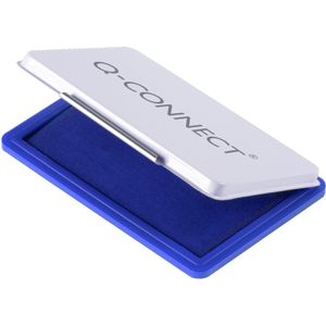 Q-Connect Stempelkissen KF16313, für Büro, blau, 9 x 5,5 cm, Metallgehäuse