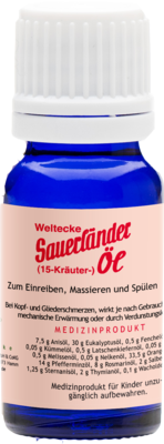 Alexander Weltecke GmbH & Co KG SAUERLÄNDER 15 Kräuter Öl 10 ml 04925462